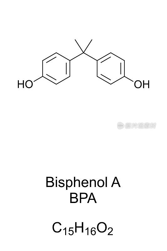双酚A, BPA，化学配方和骨架结构